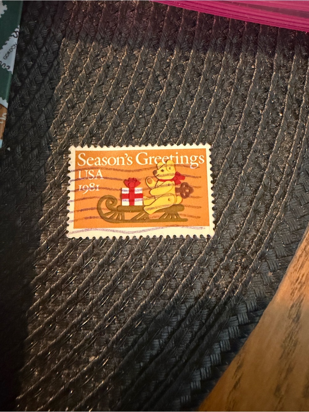Vintage 1981 Seasons Greetings Canceled Stamp